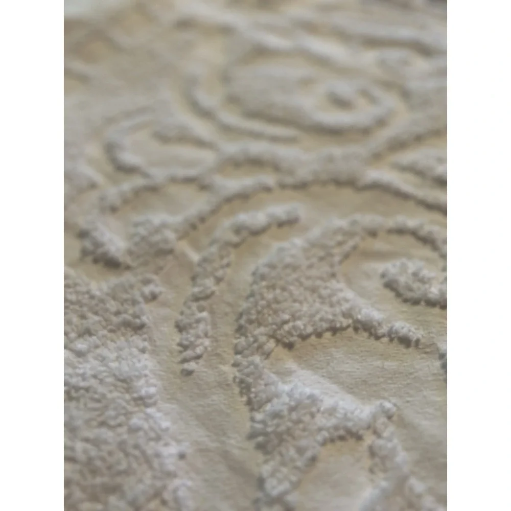 vintage chenille bedspread white 100% cotton with 5' fringe 115 X 93 clean rare